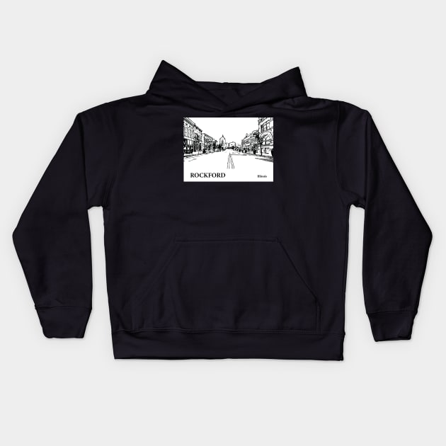 Rockford - Illinois Kids Hoodie by Lakeric